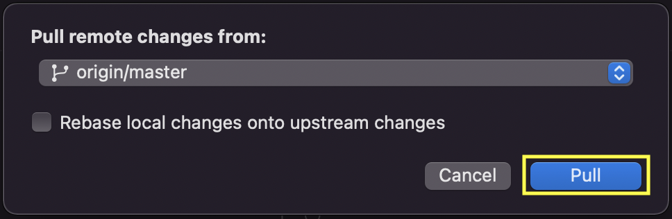 select and pull in dialog